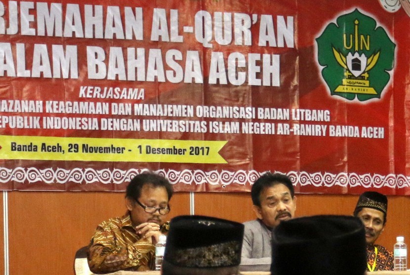 Suasana workshop penerjemahan Alquran ke dalam bahasa Aceh.