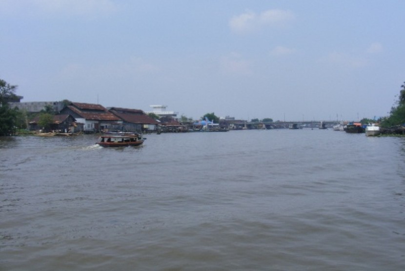 Sungai Martapura, di Kota Banjarmasin, Kalimantan Selatan.