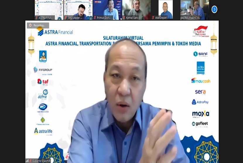 Suparno Djasmin, Director-In-Charge Astra Financial, Transportation & Logistic di acara Silaturahmi Virtual Bersama 61 Pemimpin & Tokoh Media pada Senin, (16/4).