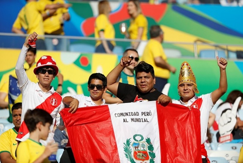 Suporter Peru jelang final Copa America 2019.