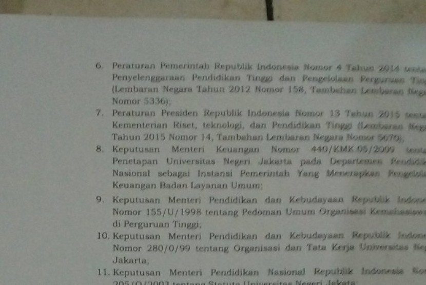 Surat DO untuk Ronny Setiawan