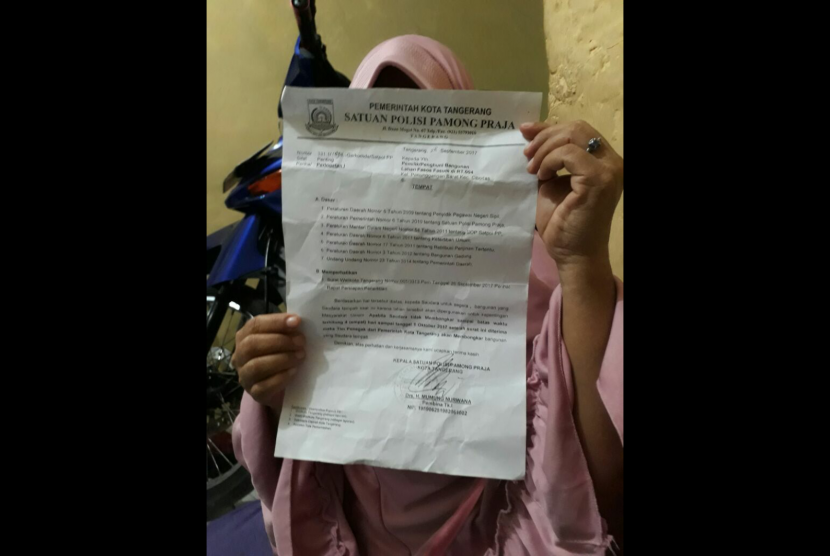 Surat peringatan penggusuran Kampung Bawah dari Satpol PP Kota Tangerang.