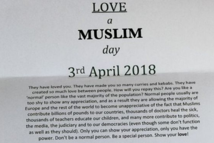 Surat yang mengajak warga Inggris menyayangi Muslim. Surat tersebut dibuat untuk menyaingi surat 'Hari Menghukum Muslim'. 