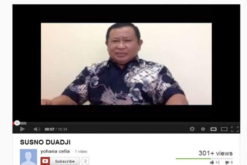 Susno Duadji muncul ke publik melalui media You Tube.