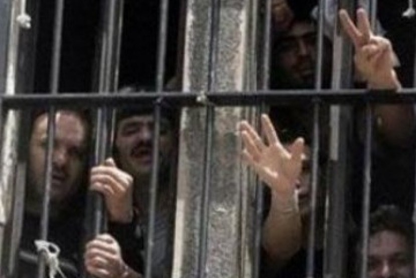 Tahanan Palestina di penjara Israel. (Ilustrasi).