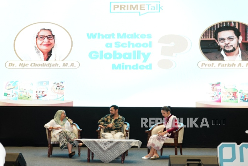 Talkshow bertajuk Prime Talk: What Makes a School Globally Minded yang diadakan di perhelatan pameran buku tahunan Indonesia International Book Fair (IIBF) 2025 Jakarta Convention Center (JCC),