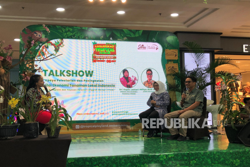 Talkshow inspiratif bertajuk Upaya Pelestarian dan Peningkatan Nilai Ekonomi Tanaman Lokal Indonesia yang digelar di Plaza Ambarukmo, Sleman, Yogyakarta, Rabu (3/8/2025). 