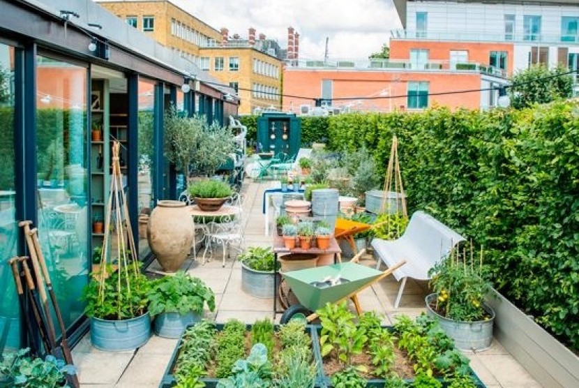 Taman di atas atap yang berada di Brooklyn