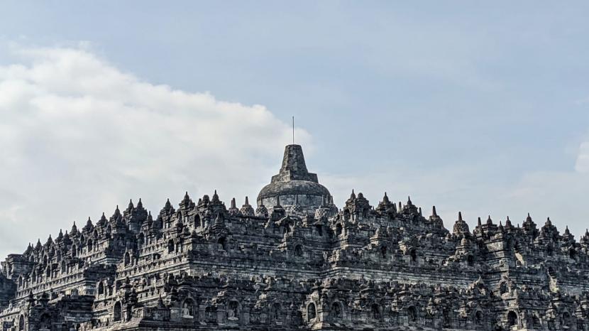 Taman Wisata Candi Borobudur, MagelangJawa Tengah, saat dikunjungi pada Kamis (26/5/2022). Menteri Pariwisata dan Ekonomi Kreatif, Sandiaga Uno, menjelaskan, dasar pemerintah dalam menetapkan harga tiket masuk Candi Borobudur bukan sebatas mementingkan komersialisasi. 