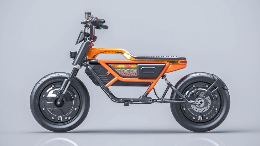 Tampak disain sepeda motor listrik yang rencananya akan diproduksi di Purbalingga