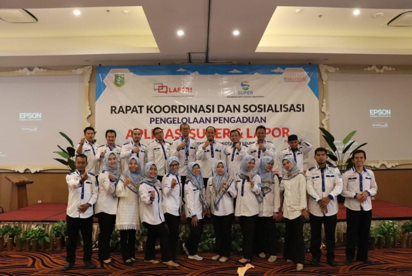 Tampak peserta rapat koordinasi dan sosialisasi pengelolaan aplikasi Super dan E-Lapor pada Rabu (19/2) 