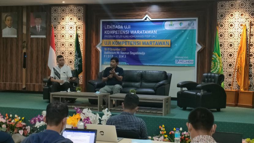 Tampak suasana konferensi pers yang saat UKW FISIP UMJ berlangsung Sabtu hingga Ahad (18-19/12)