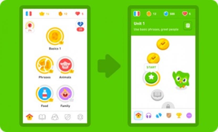 Platform pembelajaran daring, Duolingo, meluncurkan fitur premium terbaru Super Duolingo di seluruh Asia Tenggara, termasuk Indonesia, dengan tampilan elegan untuk menggantikan layanan sebelumnya Duolingo Plus./ilustrasi