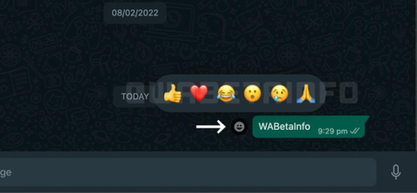 Tampilan reaksi Whatsapp di Whatsapp web dan dekstop