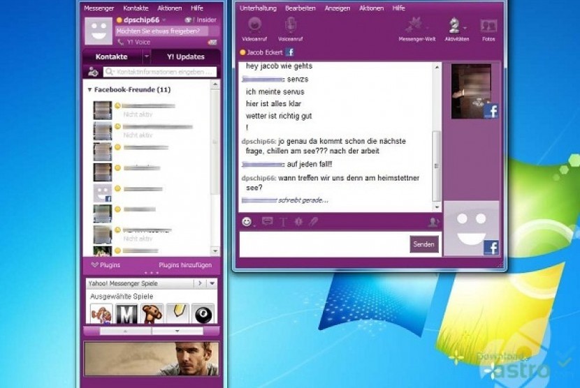 Tampilan Yahoo Messenger di desktop. Ilustrasi
