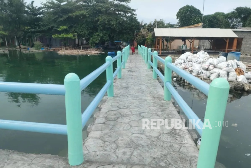 Tanggul laut dan pemecah gelombang yang dibangun Suku Dinas Sumber Daya Air (Sudin SDA) Kabupaten Kepulauan Seribu.