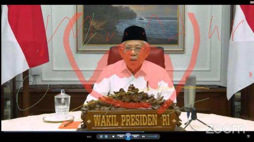 Insiden coretan atau zoombombing saat video Wakil Presiden Ma'ruf Amin ditayangkan dalam webinar yang diadakan UIN Maliki Malang, Kamis (4/6).