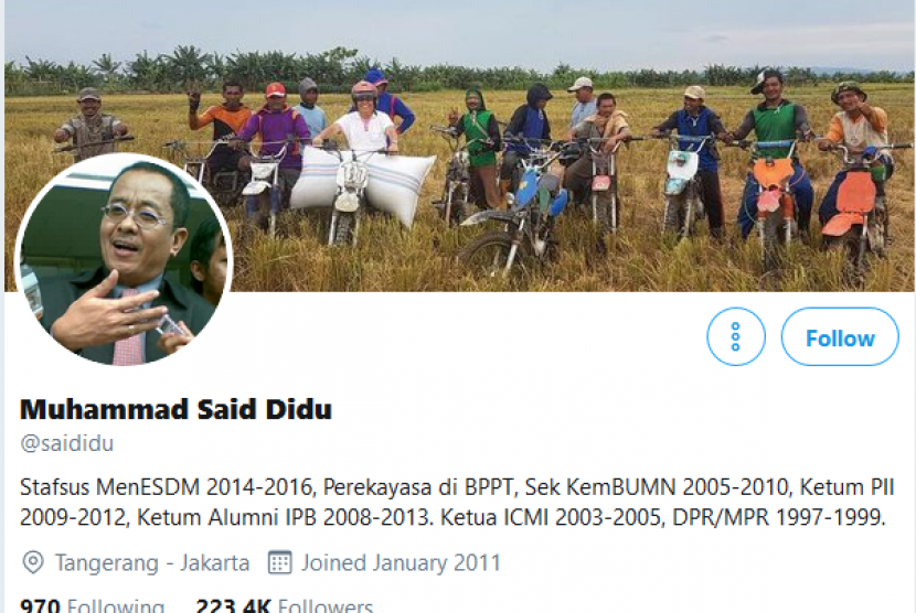 tangkapan layar akun Twitter Said Didu