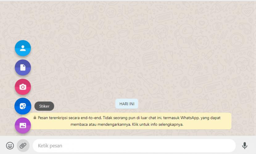 Tangkapan layar cara membuat stiker di WhatsAppweb.