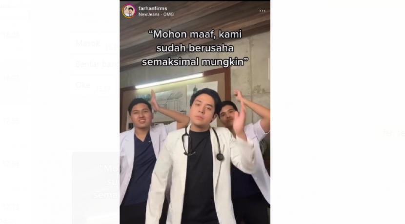 Tangkapan layar dari video jejaring sosial Tiktok milik farhanfirms yang membuat video bersama Jerome Polin yang ternyata dikritik netizen.