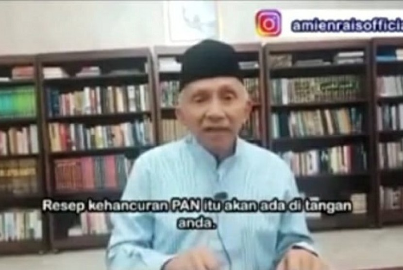 Tangkapan layar dari video pendiri PAN Amien Rais yang menyebut Kongres V tidak sah, Rabu (26/2).
