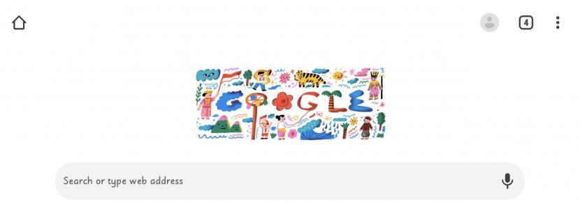 Tangkapan layar Google Doodle rayakan HUT RI ke-75 tahun dengan ilustrasi
