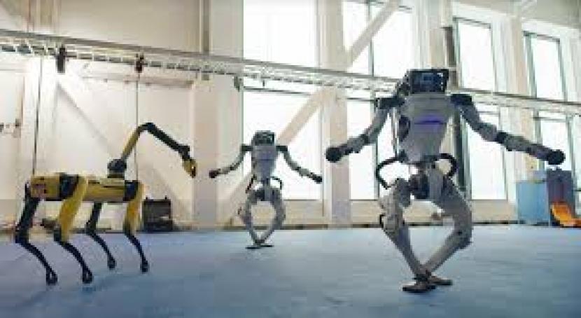 Tangkapan layar Perusahaan desain Teknik dan robotika Amerika, Boston Dynamic merilis video robot menari mengikuti lagu Do You Love Me milik The Contours. 