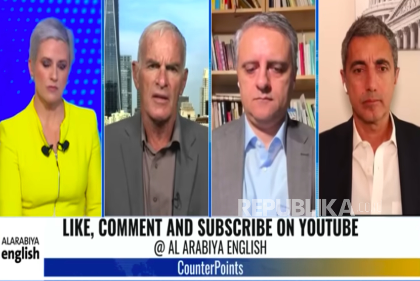 Tangkapan layar talkshow Counter Points di Al Arabiya English belum lama ini.