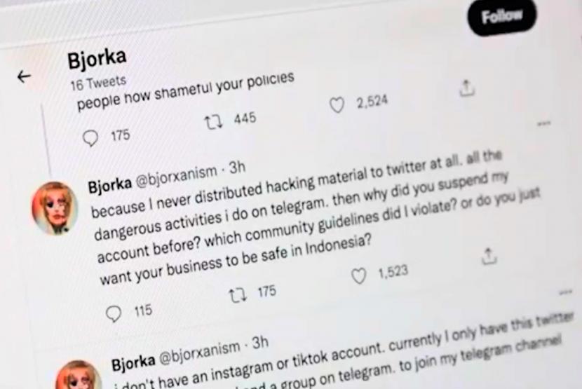 tangkapan Layar Twiter Bjorka. Pakar komunikasi digital dari Unair sebut aksi Bjorka bukan bentuk protes modern.