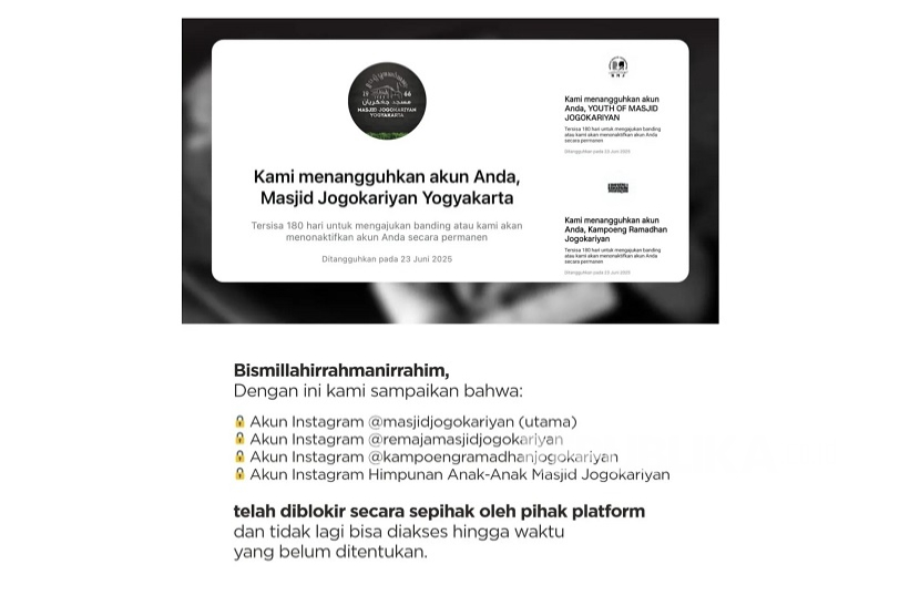 Tangkapan layar unggahan di akun Instagram @masjidjogokariyan.id