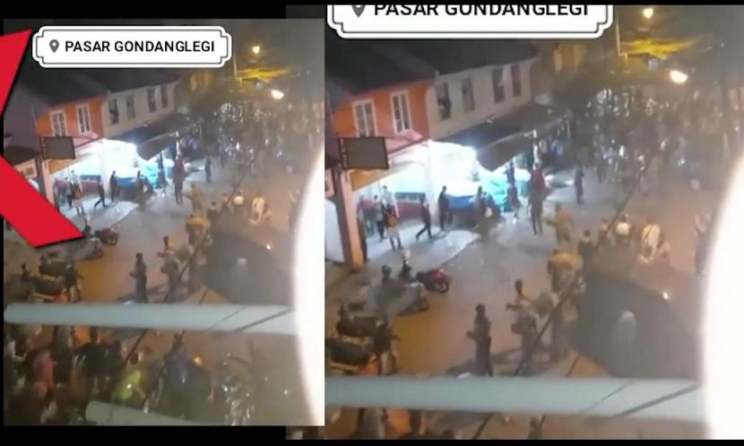 Tangkapan layar video hoax di Pasar Gondanglegi, Kabupaten Malang. 