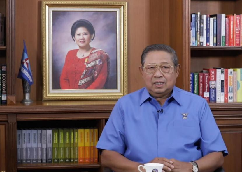 Tangkapan layar video Ketua Majelis Tinggi Partai Demokrat, Susilo Bambang Yudhoyono (SBY) menanggapi adanya gerakan pengambilalihan kepemimpinan Partai Demokrat.