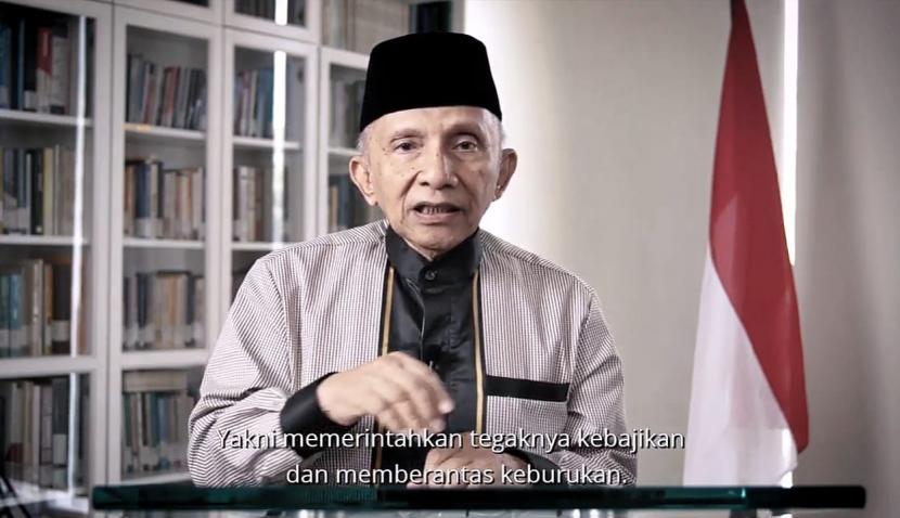 Tangkapan layar video mantan Ketua MPR Amien Rais. 