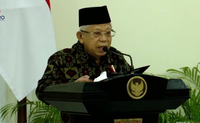 Tangkapan layar Wakil Presiden Maruf Amin