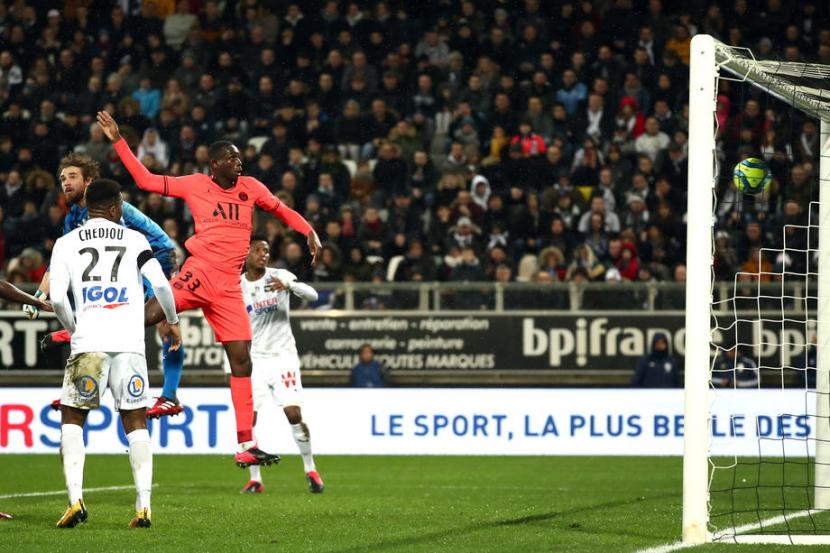 Tanguy Kouassi saat mencetak gol ke gawang SC Amiens beberapa waktu lalu.