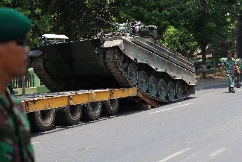 Tank Marder 1A3 di Markas Batalyon Infanteri 413/Bremoro, Mojolaban, Sukoharjo, Jumat (17/10).