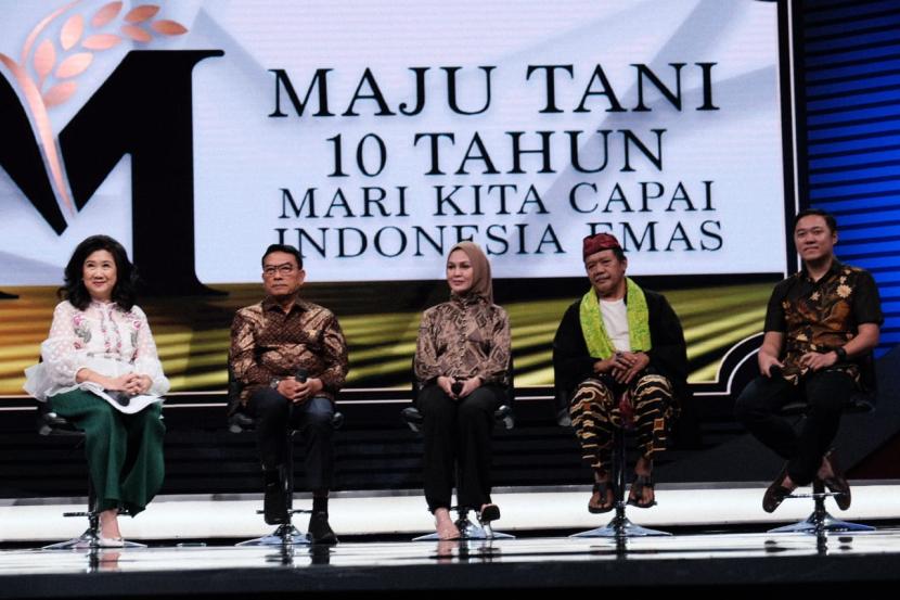 Tapping diskusi Maju Tani 10 Tahun Mari Kita Capai Indonesia Emas, di Jakarta, Senin (23/10/2023).