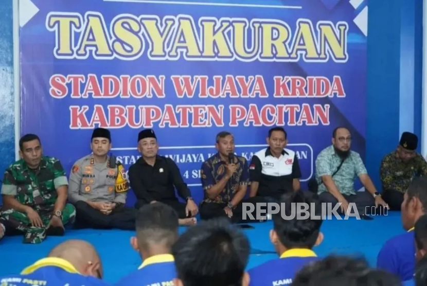 Tasyakuran penamaan Stadion dan GOR Pacitan menjadi Wijaya Krida, Jumat (5/9/2025).