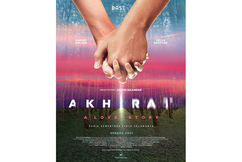 Teaser poster dari film terbaru Adipati Dolken dan Della Dartyan, Akhirat: A Love Story.