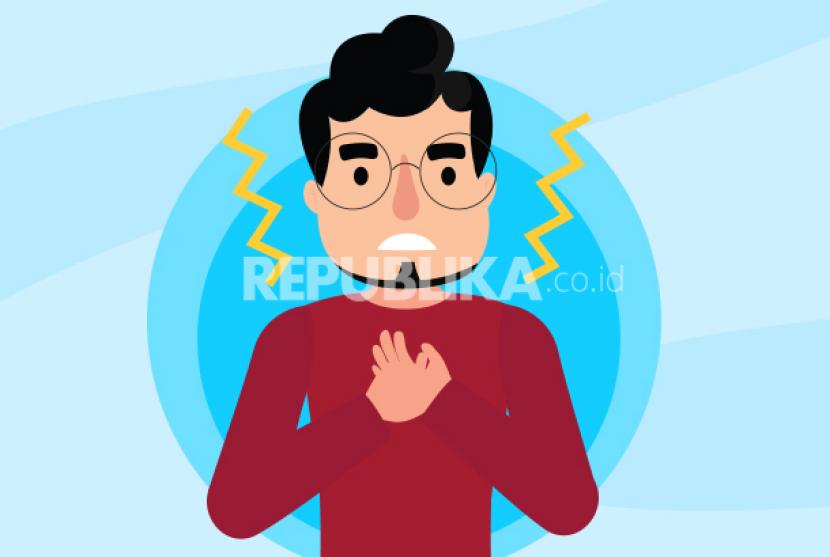 Seorang pria mengalami sesak napas (ilustrasi). Sesak napas belum tentu asma, bisa jadi karena penyakit paru obstruktif kronis.