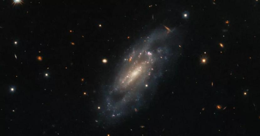 Teleskop Luar Angkasa Hubble mengungkap keberadaan galaksi yang dikenal sebagai UGC 11860.   