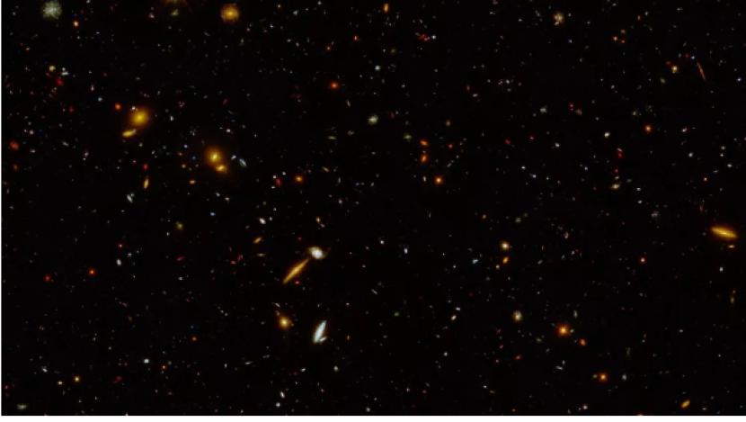 Teleskop Luar Angkasa Hubble merilis gambar baru galaksi purba dalam berbagai bentuk dan ukuran bersinar dalam cahaya inframerah.