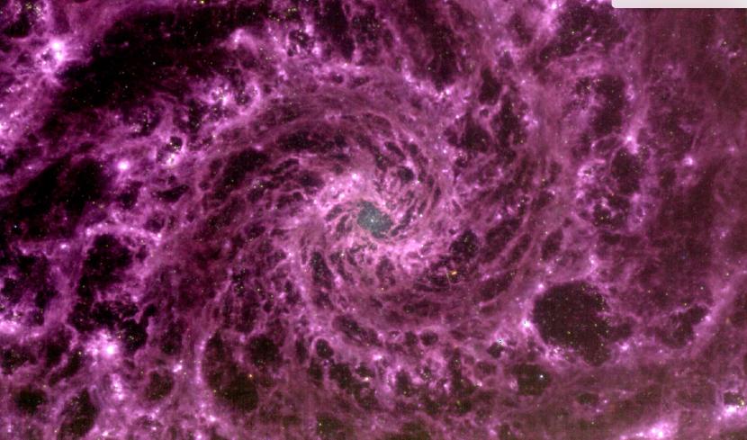 Teleskop luar angkasa NASA James Webb menangkap sebuah gambar galaksi spiral ungu. Menakjubkan! Teleskop James Webb NASA Tangkap Penampakan Galaksi Spiral Ungu