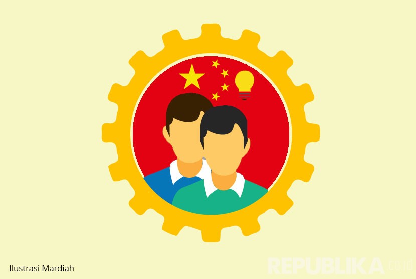 Tenaga Kerja Cina (Ilustras)(Republika/Mardiah)