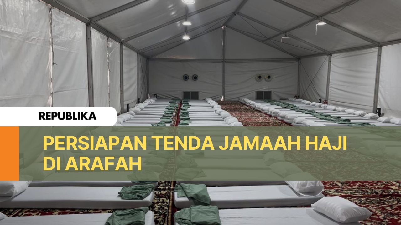 Tenda yang akan digunakan jamaah haji Indonesia di Arafah, Arab Saudi.