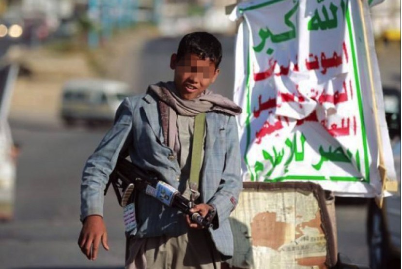 Tentara anak Houthi di Yaman.