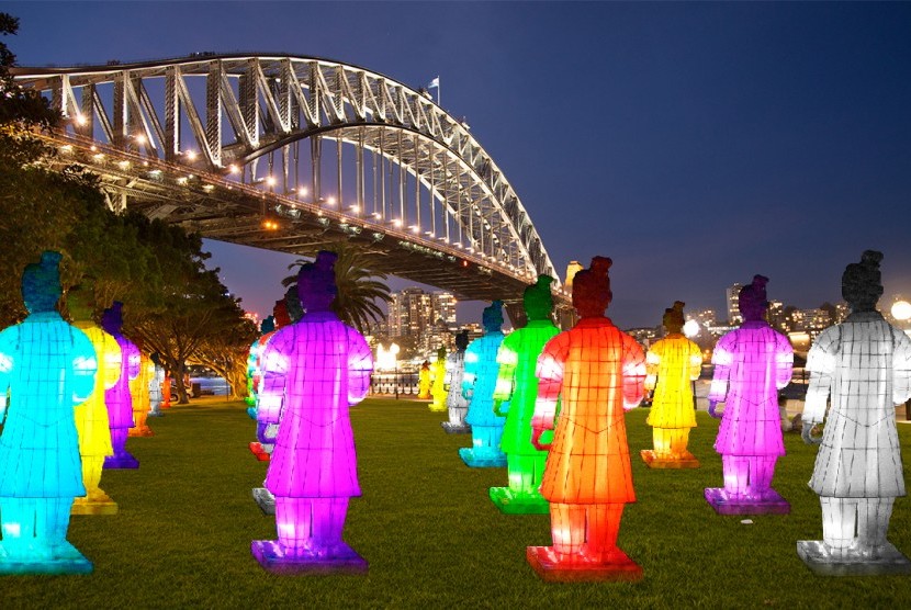 Tentara Terracota yang menjadi salah satu andalan dalam Festival Tahun Baru Imlek di Sydney tahun ini. 