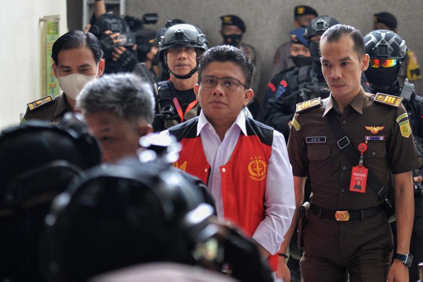 Terdakwa Ferdy Sambo saat menjalani sidang tuntutan di Pengadilan Negeri Jakarta Selatan.