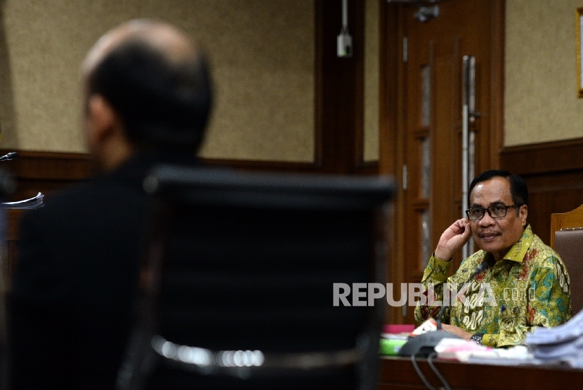 Defendant of e-ID corruption case, Irman, attended the trial on Thursday (March 30). 