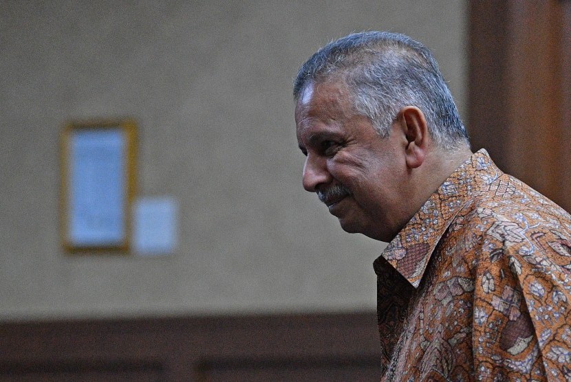 Terdakwa kasus dugaan suap proyek PLTU Riau-1, mantan Dirut PLN Sofyan Basir menjalani sidang lanjutan dengan agenda pembacaan putusan sela di Pengadilan Tipikor, Jakarta, Senin (8/7/2019).